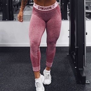 Gymshark Flex Leggings in Beet Marl / Chalk Pink
